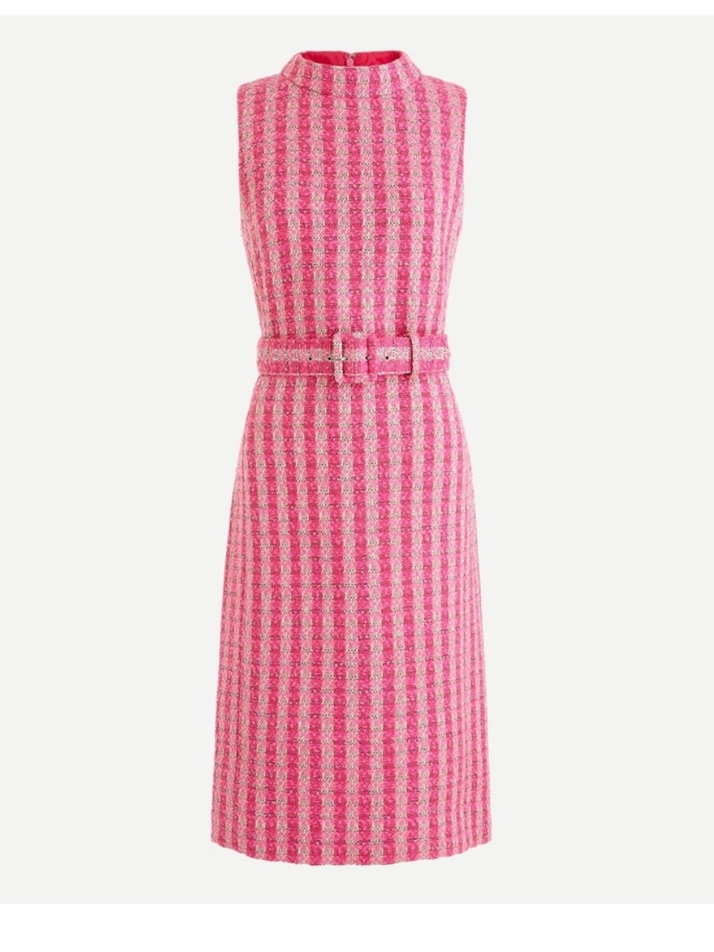 J. Crew Pink Striped Sleeveless Dress with Belt